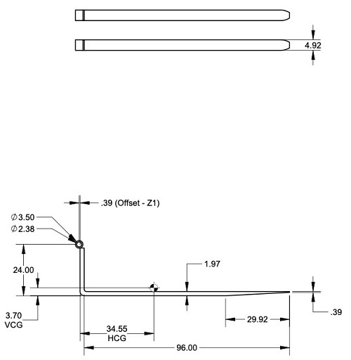 <h2>Arrow 732-5-96A25003 Shaft Forks - 8 Foot Long Forks For Many Skytrak Telehandlers and Others. 