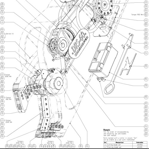 Demarec DR405395 Piercing Blade Kit For Demarec DRS-60A - #15 and 16 On Drawing, Letter "b" Is The Full Set 