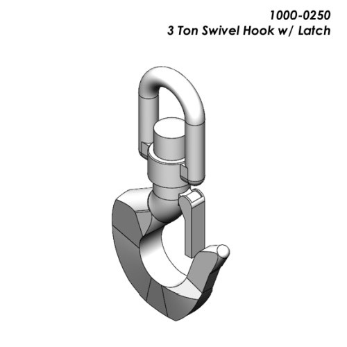 Star 1000-0250 3 Ton Swivel Hook 