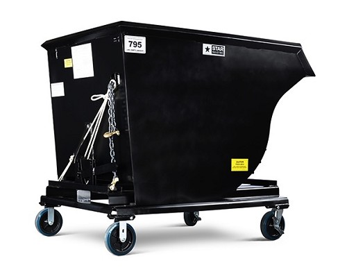 Star Industries 1810CS Self Dumping Forklift Hopper With Casters - 1 Yard Capacity 
